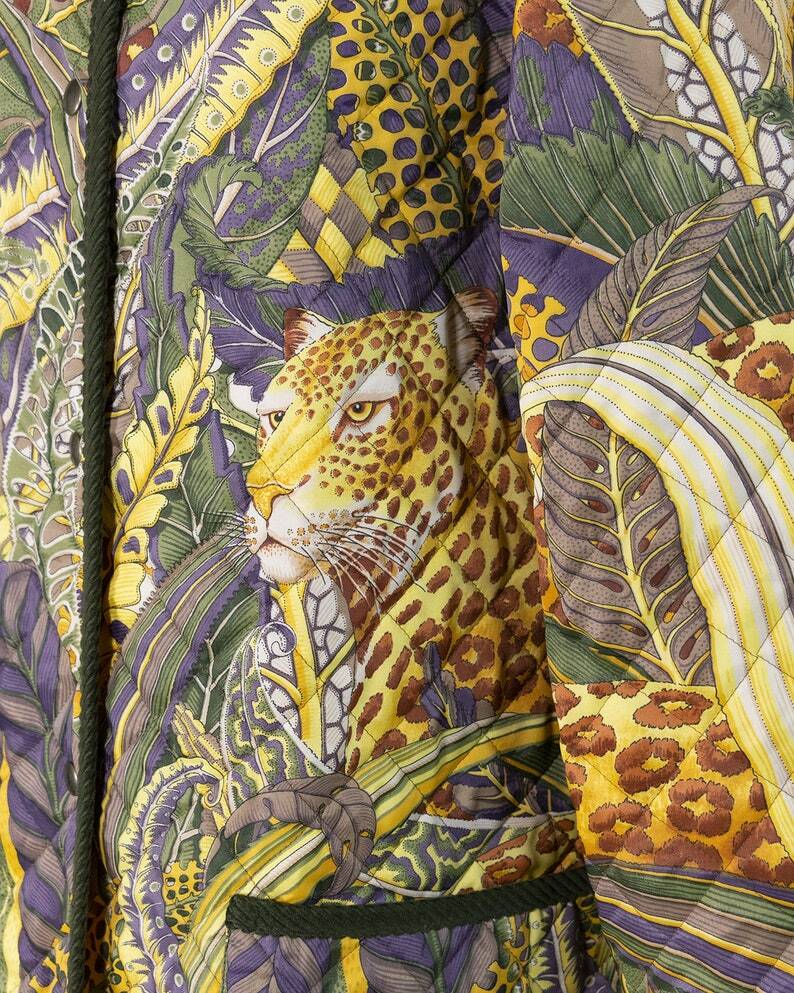 Salvatore Ferragamo 動物柄ナイロンジャケット 90's Vintage SALVATORE FERRAGAMO Leopard Jungle Print