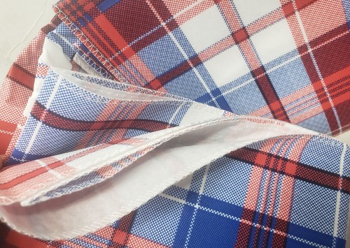 EcoVinyl Peva Kitchen Tablecloth, 52"x70" Oblong, RED, WHITE & BLUE PLAID,Kane - Picture 7 of 14
