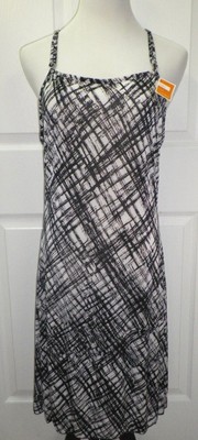 NWT West Loop Womens Spaghetti Strap Sundress Thin Knit Black White Print XL