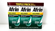 AFRIN No Drip Nasal Spray Severe Congestion - Triple Pack 3 of 20mL Bottles