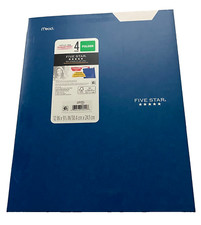 Mead FIVE STAR 4 Pocket Folder Color Blue , Lot of 6