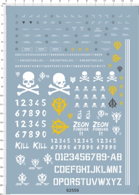 MG 1/100 MS-05 ZEON Forever Thunderbolt GDM Figure Markings Water Slide Decal