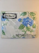 Lady Pepperell Vintage Twin Fitted Sheet Blue Flowers on White NEW Old Stock