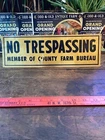 VINTAGE FARM BUREAU SIGN, NEW YORK EMPIRE STATE TIN FARM BUREAU SIGN, NICE!