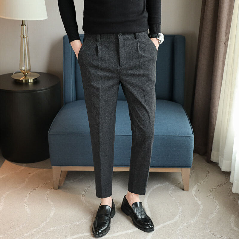 Mens Winter Wool Suit Pants  Khaki Mens Dress Pants  Men Winter Dress  Pants  Winter  Aliexpress