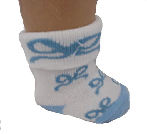 3Pk Holiday Socks with Snowman, Stockings & Blue Bow Socks Fits 18in AG Dolls - Picture 3 of 5