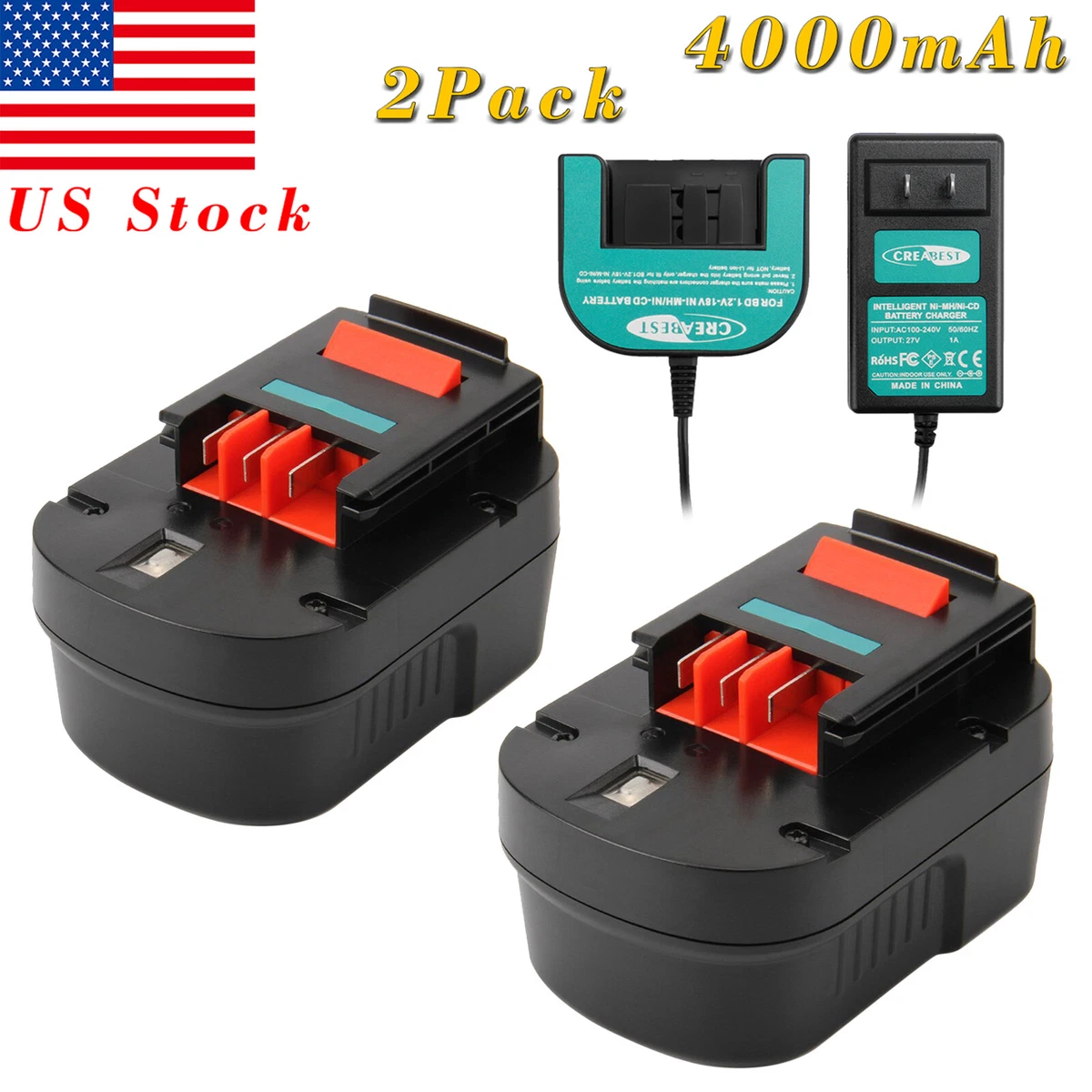 12V FSB12 Battery/Charger For Black and Decker HPB12 A12 A1712