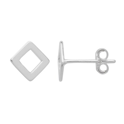 Sterling Silver Diamond Open Pavé Pear Shaped Stud Earrings Sterling Silver Diamond Open Pavé Pear Shaped Stud Earrings