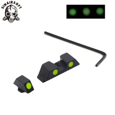 Fiber Optic Front & Rear Sight for Glock 17 17L 19 22 23 24 26 27 33 34 35 38 US