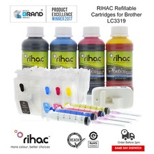 Rihac LC-3317 LC-3319 Refillable Ink Cartridges kit for Brother printers refill