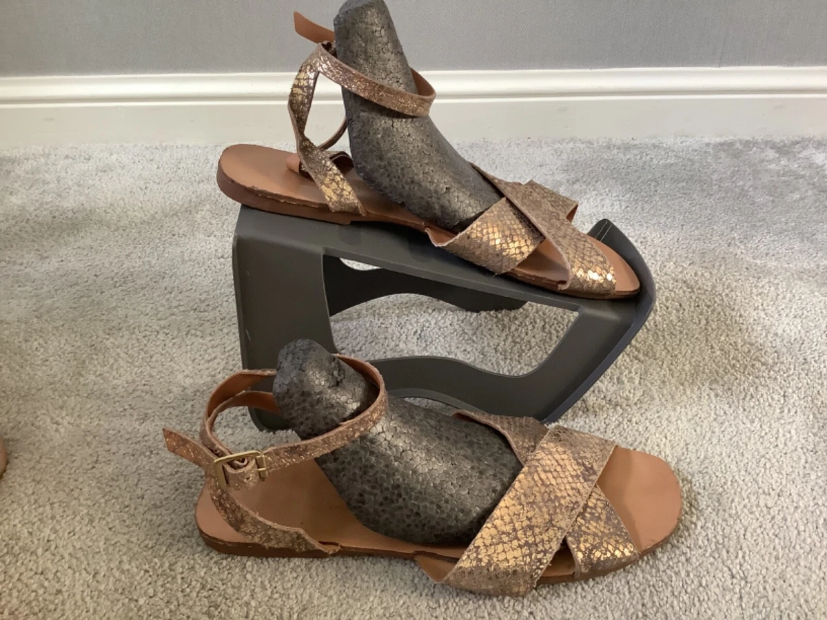 Gold wrap cheap sandals flat