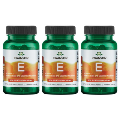 Vitamin E-200 200 Iu (90 Mg) 60 Soft gels 3 Pack Swanson