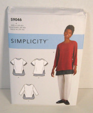 Simplicity 9046 Layered Tunics in Four Styles Pattern Misses' XS-XL 6-24 Uncut