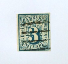 1859 Mi:160,- MiNr 4 Wappen 3 S pr.blau breitrandig geschnitten gestempelt gepr.