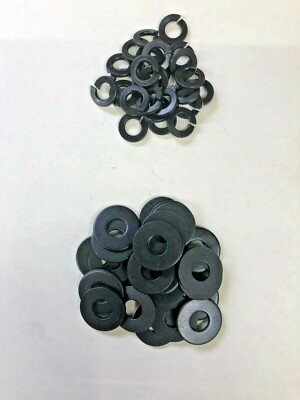 #ad 25 each 3 8quot; FLAT amp; LOCK Washers BLACK OXIDE Kit 3 8 SAE Split set holding $14.99