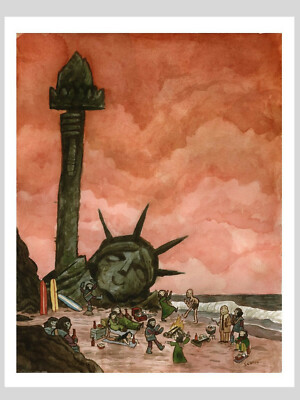 #ad #ad Scott C Campbell Planet of the Apes quot;Party Planetquot; Great Showdowns Mondo $50.00