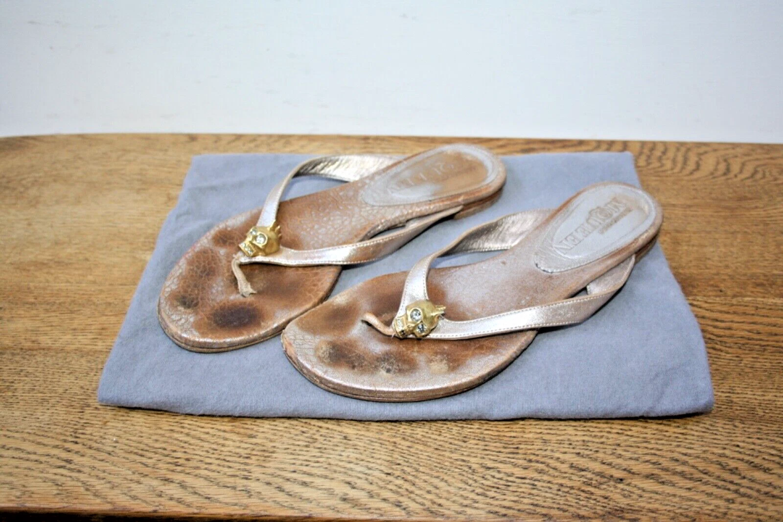 Alexander McQueen sandalo infradito teschio cristallo taglia EU 38 UK 5