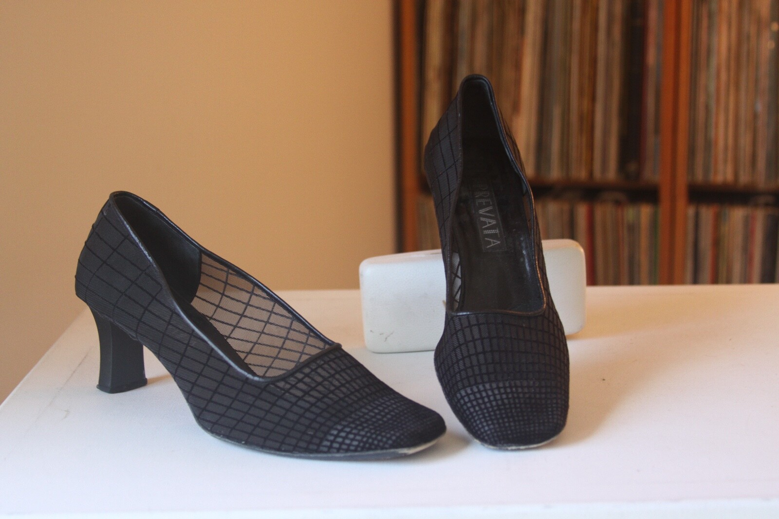 Prevata Black Mesh 2 3/4 Inch Heel Pumps Women's US Size 9 B Made In Italy  | eBay