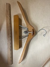 SETWELL Vintage Wooden Suit Clothing Hanger 17.5" Clamp Skirt Jacket