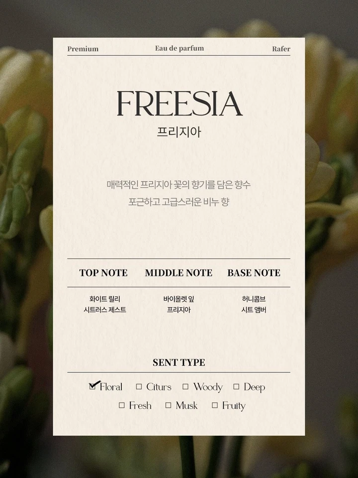 Freesia Perfume PARFUME 1 fl oz K Beauty Korea Fresh Floral Musk - Image 3 of 4