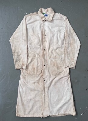Vintage Dickson Industries HBT Shop Coat Chore Work Long Jacket Distressed M