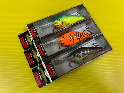 Lot C of Three Rapala Deep Runner Risto Rap RR-8 in TIL, OCW & PRT