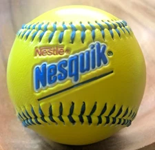 Vintage Nestle Nesquik Yellow Baseball Souvenir Chocolate Milk Promotional