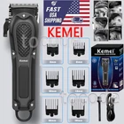 Professional Kemei Hair Clippers Cordless Trimmer Beard Cutting Machine Barber