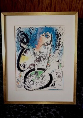 Presenting  MARC CHAGALL'S Self Portrait ''Frontespiece  LITHOGRAPH- Masterpiece 