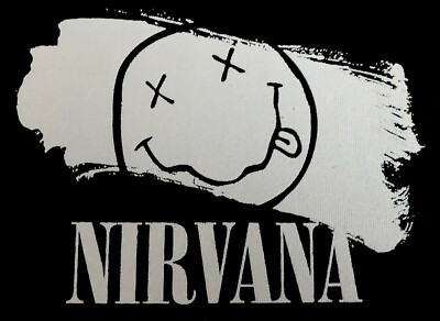 Nirvana Smiley Splash Medium Canvas Patch Nevermind Come As You Are Lithium Dumb