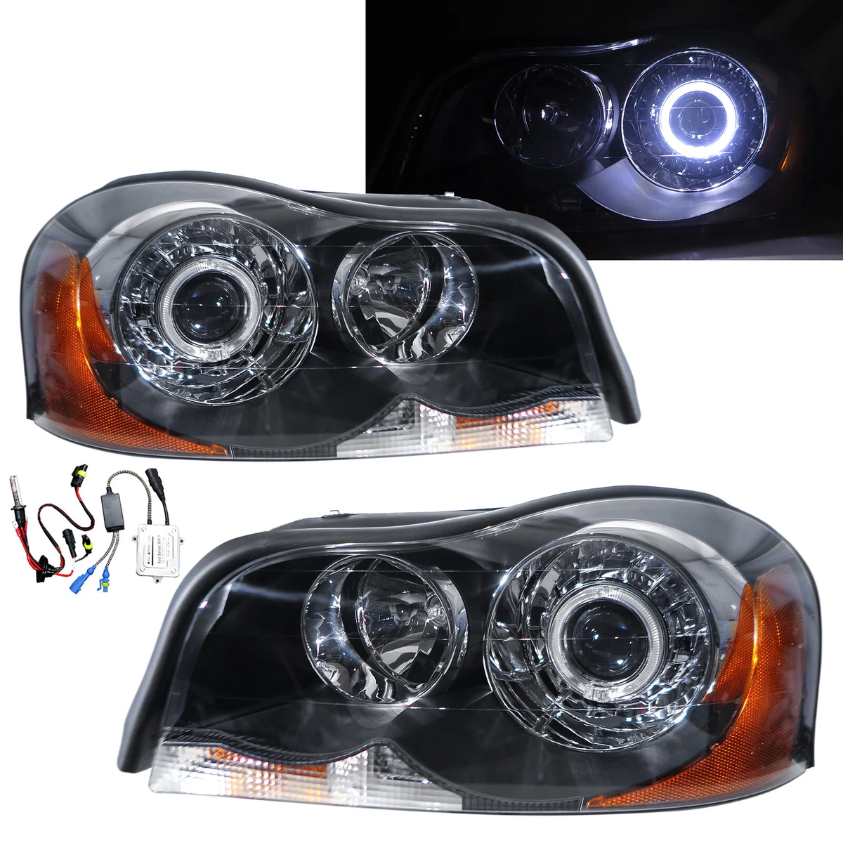 Fits VOLVO XC90 MK1 2002 2014 Guide LED Angle Eye Projector HID