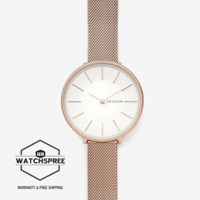 Skagen Ladies' Karolina Rose Gold Tone Silk Mesh Watch SKW2726