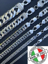 Solid 925 Sterling Silver Double Curb Cuban Chain Necklace / Bracelet TIGHT LINK