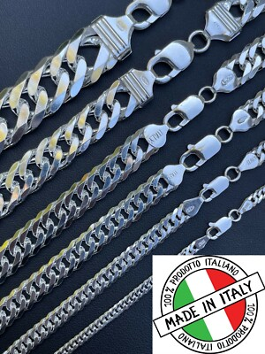 #ad Solid 925 Sterling Silver Double Curb Cuban Chain Necklace Bracelet TIGHT LINK $1051.44