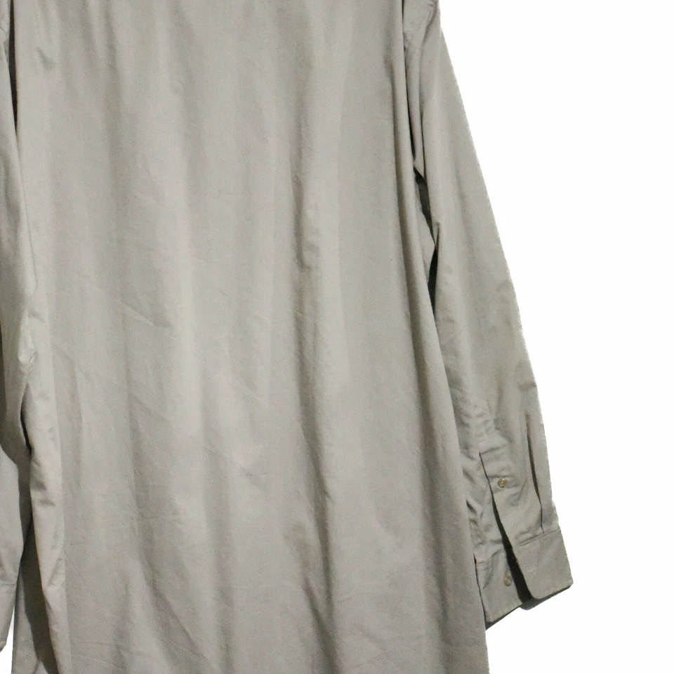 Botany 500 Mens Gray Cotton Dress Shirt Button Up Solid Collared Long Sleeve 18T - Изображение 4 из 4