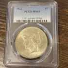 1922 Peace Silver Dollar MS64 PCGS
