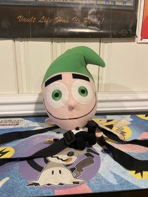 RARE Fairly Odd Parents Cosmo Big Head Plush Stuffed Backpack Nickelodeon VTG