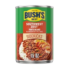 BUSH'S BEST 15 oz Canned Southwest Zest Pinto Beans, 15 Ounce (Pack of 1) 