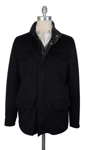 $3525 Mandelli Dark Blue Cashmere Solid Jacket - (MM1028254) - product listing photo