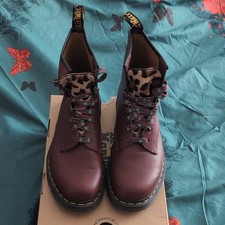 Stivali da combattimento Dr. Martens 1460 in pelle bordeaux con lacci unisex UK 10