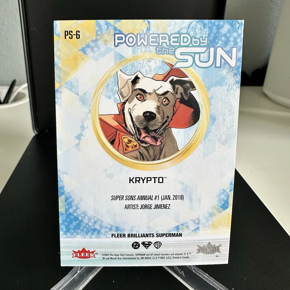 2025 UD Fleer Brilliants Superman Krypto Powered By The Sun #PS-6 SSP (1:160) - Image 2 of 2