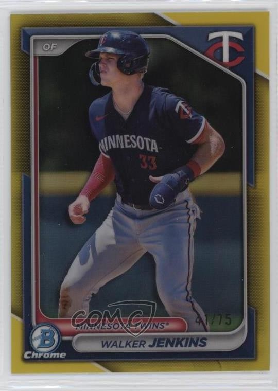 2024 Bowman Chrome Prospects Yellow Refractor /75 Walker Jenkins #BCP-204 19fe