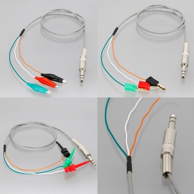 Audio Test Cable 6.35mm 1/4 TRS Stereo Split  L R GND Alligator Clip Hook Banana