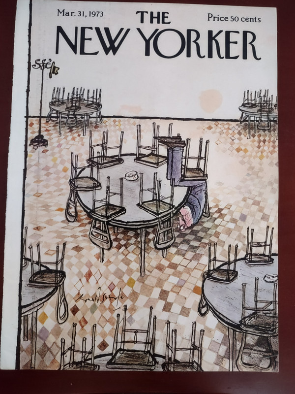 March 31, 1973 NEW YORKER MAGAZINE COVER ONLY - Ronald Searle  Artist