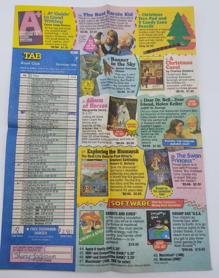 Винтажная форма заказа студенческих новостей клуб учебная вкладка декабрь 1994 - Изображение 4 из 4