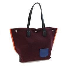Longchamp Black Leather Tote Bag Unisex Preowned Carry Bag