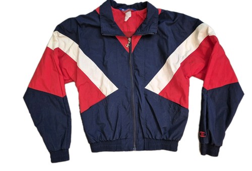 Vintage 90s Women's Champion Color Block Windbreaker Jacket Size Small