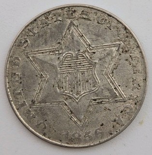 1856 Three Cent Silver "Trime"