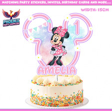 PERSONALISED MINNIE MOUSE CAKE TOPPER PARTY DECORATION CELEBRATION