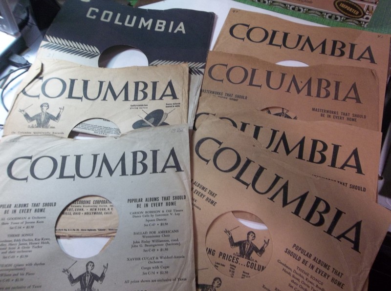 LOT of 7 Vintage COLUMBIA 10" 78RPM PAPER SLEEVES